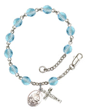 Pope Francis Custom Birthstone Rosary Bracelet - Silver